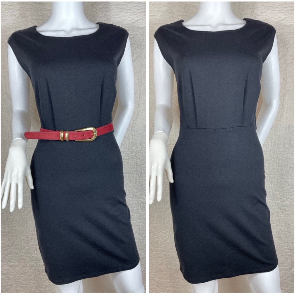🔥NWT Nine West Black Sheath Pull On Sleeveless Dress Timeless Preppy Size XS